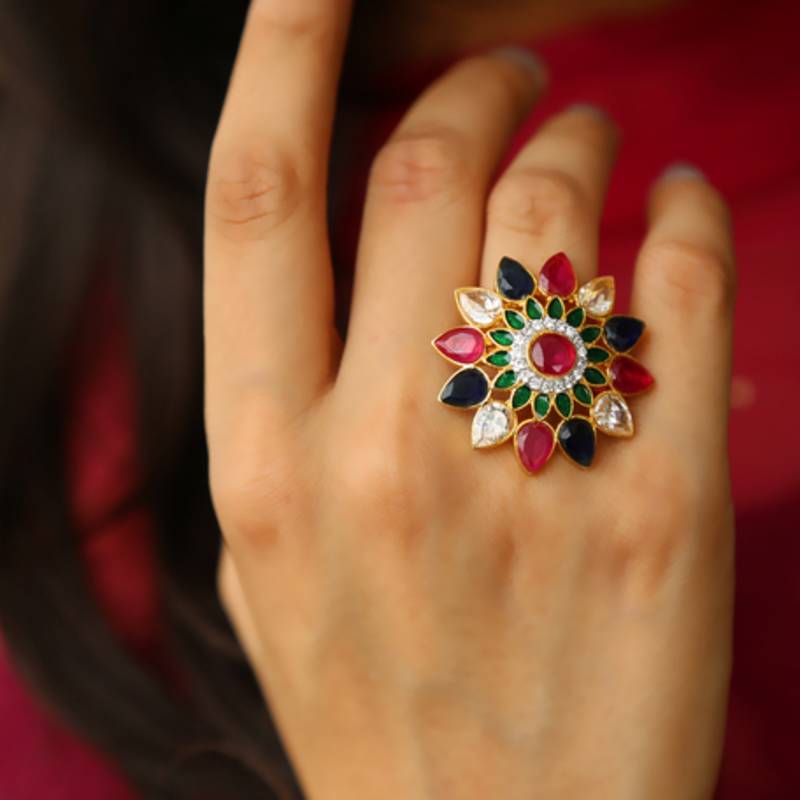 Maroon Stone Ring