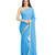 light blue plain chiffon saree With Blouse
