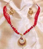 Handmade Indian Assamese Jewellery Keru-Red