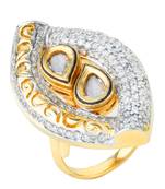 KNOWLEDGE Collection Antique Kundan Filigree Fusion Ring For Women