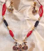 Handmade Indian Assamese Gold Jewellery - Lokaparo-Black and Red
