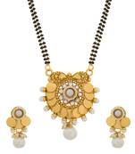 Black, Golden and White Australian Diamond, Gini, Beads, Pearls and Stone mangalsutra