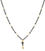 Black, Golden and Purple Beads and Pearls mangalsutra
