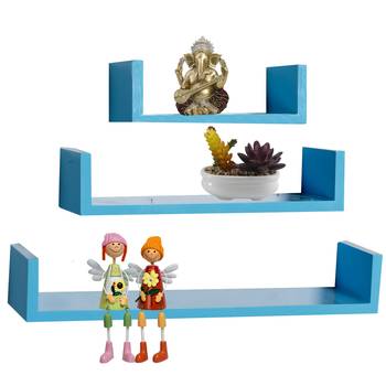 Blue Shade Rack Style Wall Shelves 1