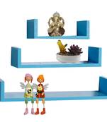 Blue Shade Rack Style Wall Shelves