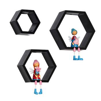 Hexagonal Style Brown Wall Shelves 1