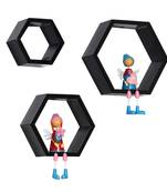 Hexagonal Style Brown Wall Shelves