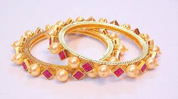 Fine Ruby Pearl Bangles 1