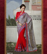 Half Brasso Net & Half Georgette Saree 