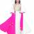 White and pink georgette embroidered unstitched salwar with dupatta