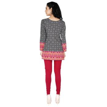 Black american crepe printed stitched kurti 2