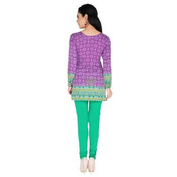Purple american crepe printed stitched kurti 2