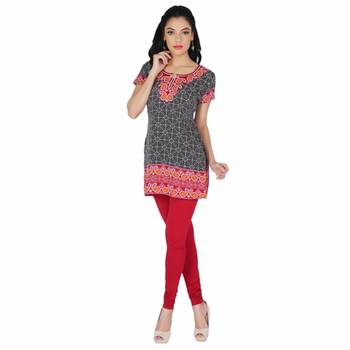 Black american crepe printed stitched kurti 1