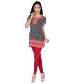 Black american crepe printed stitched kurti