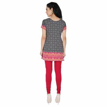 Black american crepe printed stitched kurti 2