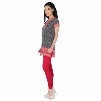 Black american crepe printed stitched kurti 3