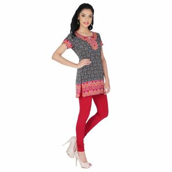 Black american crepe printed stitched kurti 4