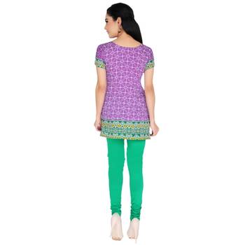 Purple american crepe printed stitched kurti 2
