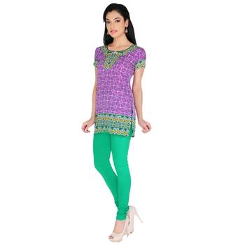 Purple american crepe printed stitched kurti 3