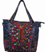 Indian patch work vintage bohemian leather ethnic tote bag