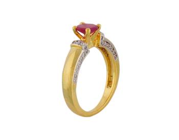 Stylish American Diamond Ad Stones Red Ring Gold Plated 2