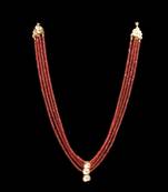 Tangerine Onyx Stones And Uncut Kundan Necklace