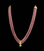 Pink Rose Quartz Stones And Uncut Kundan Necklace