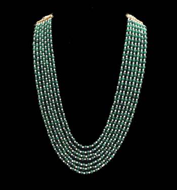 Emerald Green Multistrand Sabyasachi Necklace 2