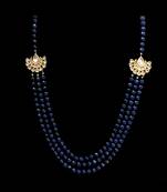 Blue Onyx Stones And Kundan Multistrand Necklace