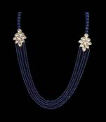 Blue Onyx And Kundan Flower Multistrand Necklace