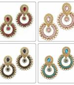 Combo offer of pearl polki earrings
