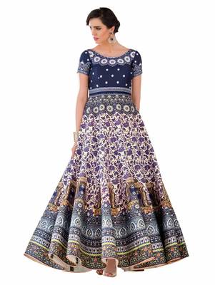 Gray art silk contrast pallu unstitched lehenga choli 4
