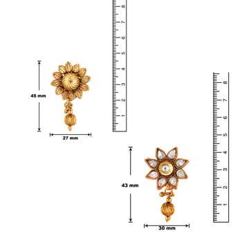 Traditional ethnic combo of stylish two earrings with crystals stones for women 3