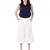 White plain crepe palazzo pants