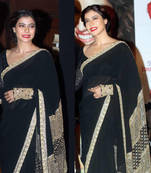 Black Embroidered Georgette Saree With Blouse