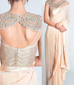 Light White Embroidered Georgette Saree With Blouse