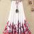 Fancy white and red colour faux georgette women skirt