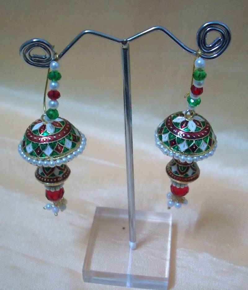 Colourful Meenakari Jumki 