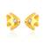 Gold Plated Fish Stud Earrings with Crystal for Women