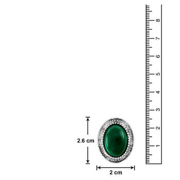 Donna Fashion Green Oval Stud Rhodiul Plated Earrings with Crystals for Wome 3