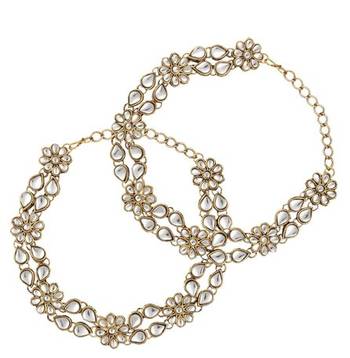 Kundan gold plated Gold anklets 2