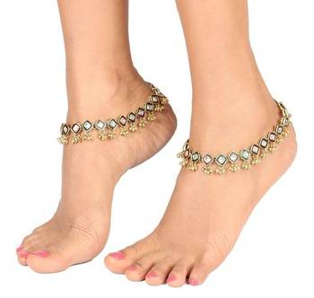 Kundan gold plated Gold anklets 1