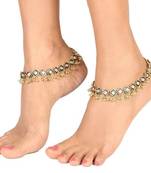 Kundan gold plated Gold anklets