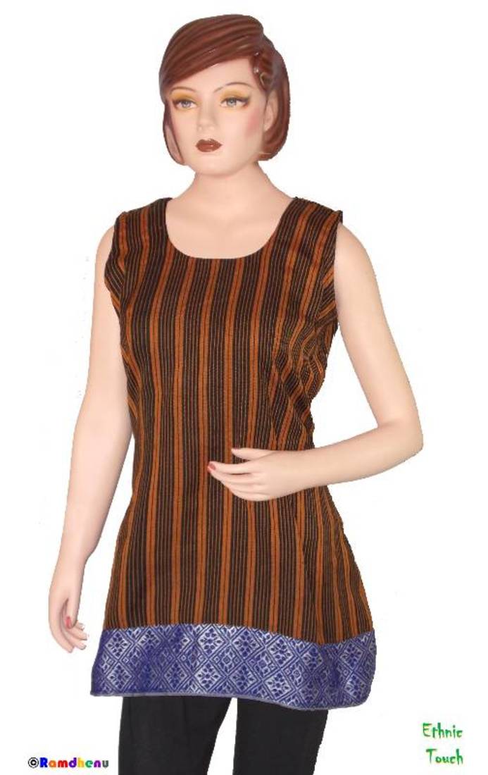 Ethnic Touch - Black and Yellow with weaving patch work