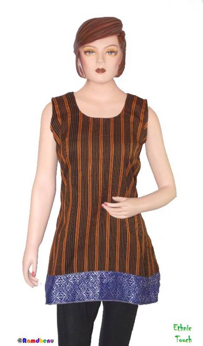 Ethnic Touch - Black and Yellow with weaving patch work