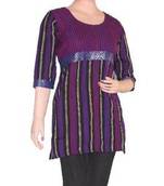 Ethnic Touch - Black,Purple and Maroon Kurti with weaving patch