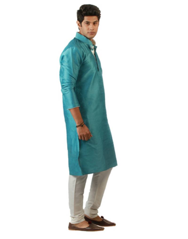 sky blue silk kurti
