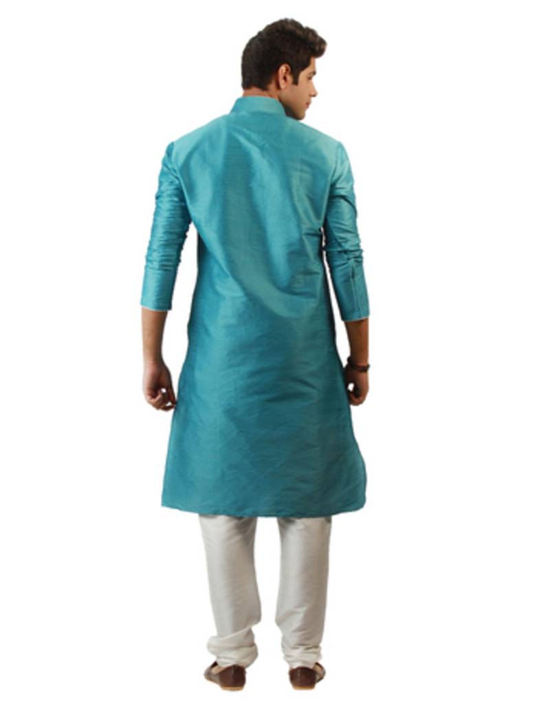 sky blue silk kurti