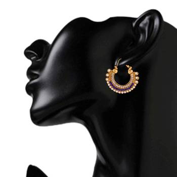 Traditional Indian Ethnic Fashion Jewelry Set Hoop Earrings 3
