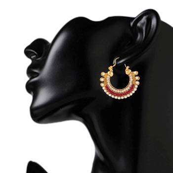 Traditional Indian Ethnic Fashion Jewelry SetHoop Earrings 3